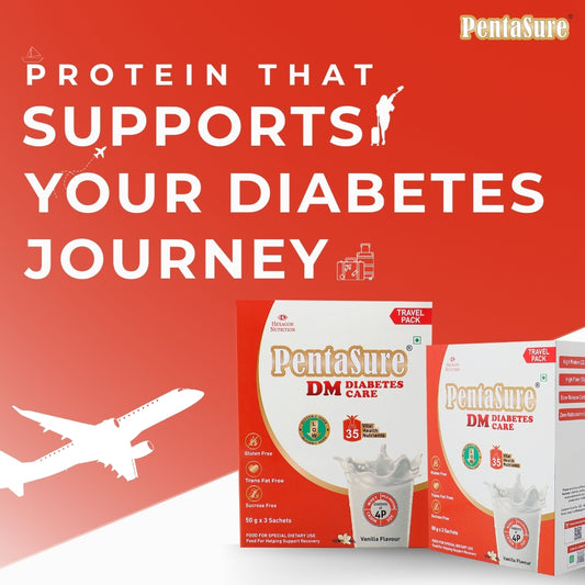PentaSure DM Diabetic Care Protein Powder – Travel Pack - each sachet of 50gm (3 x 50gm) - 150gm