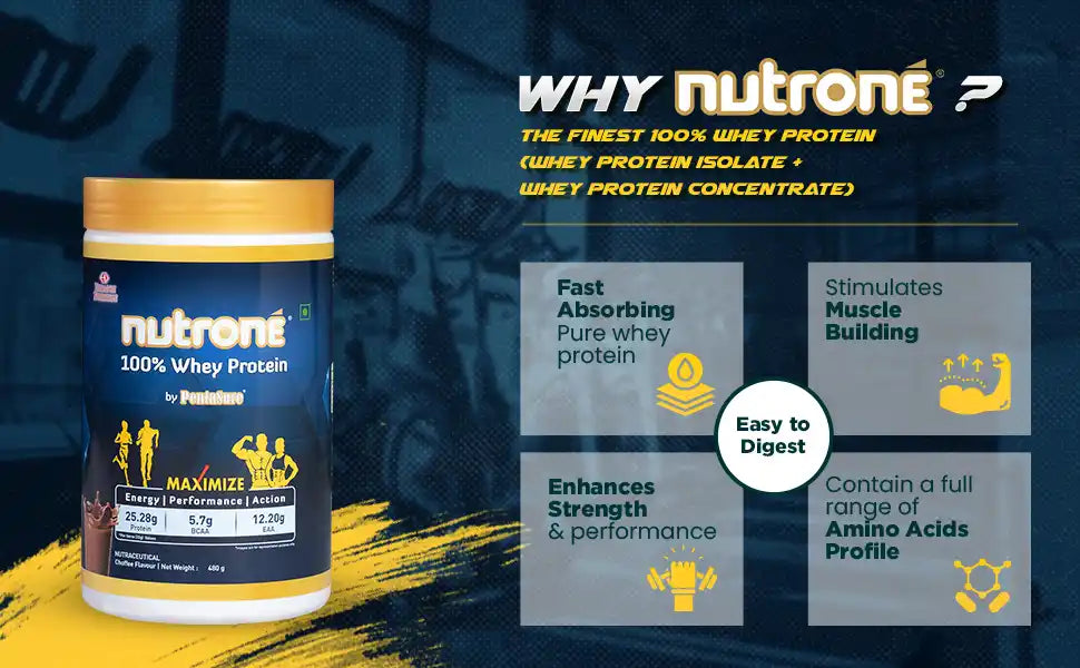 nutrone 100% whey protein - 480g - choffee flavour