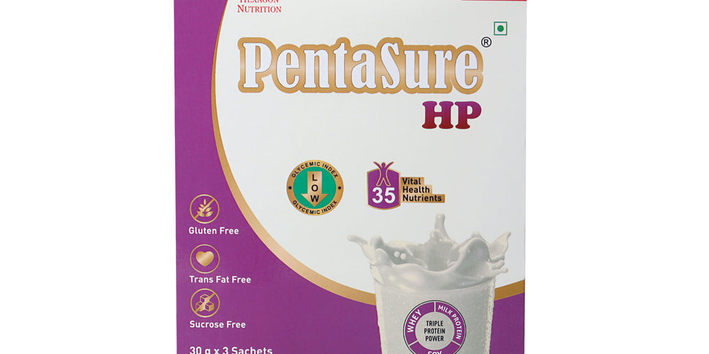PentaSure HP High Protein Powder for Muscle Strength & Recovery - Travel Pack each - sachet of 30gm (3 x 30gm) -90gm