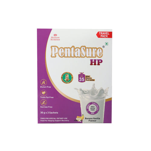 PentaSure HP High Protein Powder for Muscle Strength & Recovery - Travel Pack each - sachet of 30gm (3 x 30gm) -90gm