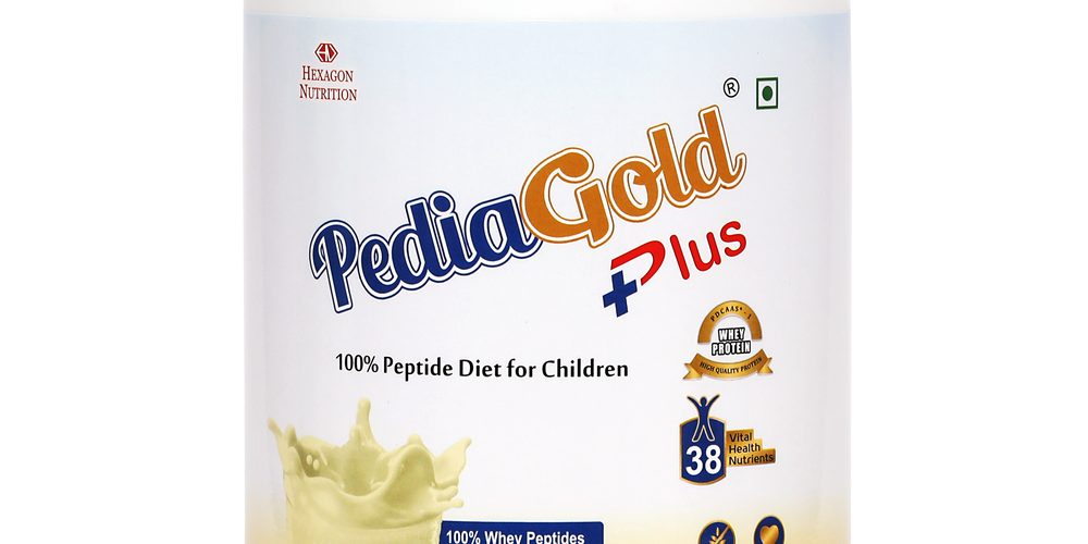 PediaGold Plus - 100% Peptide Diet for Children - Vanilla Flavour - 950gm