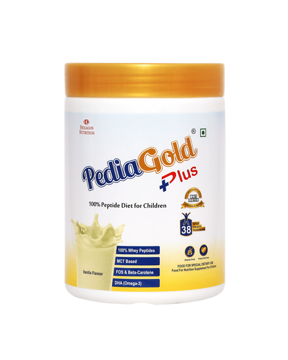 PEDIAGOLD PLUS- 100% Peptide Diet for Children - Vanilla Flavour - 400g Tin