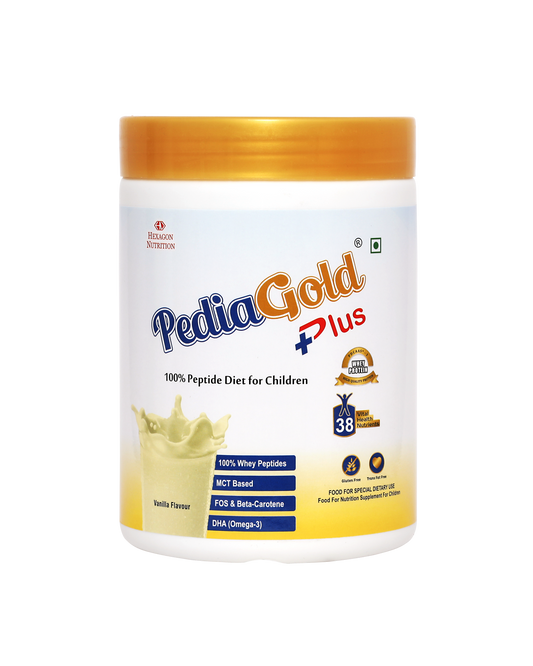PediaGold Plus - 100% Peptide Diet for Children - Vanilla Flavour - 400g