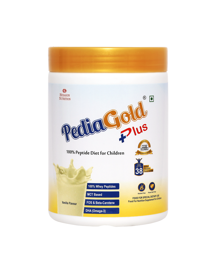 PEDIAGOLD PLUS- 100% Peptide Diet for Children - Vanilla Flavour - 400g Tin