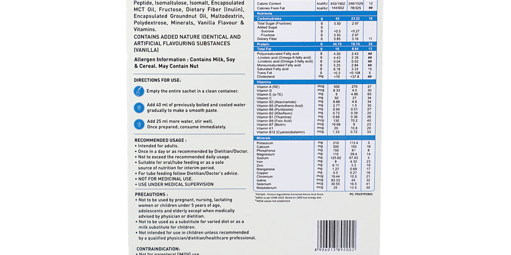 PentaSure 2.0 High Protein High Calorie Mass Gainer – Travel Pack - each sachet of 54gm (3 x 54gm) - 162gm