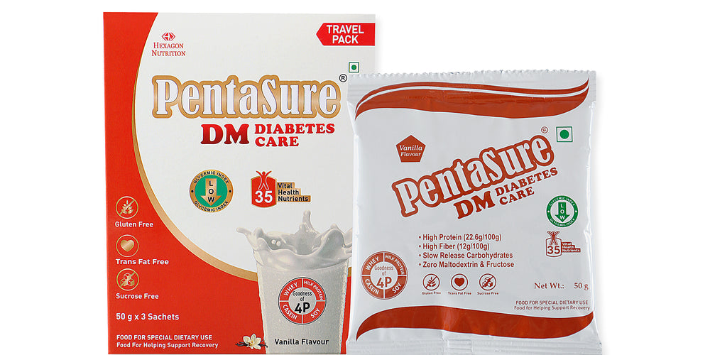 PentaSure DM Diabetic Care Protein Powder – Travel Pack - each sachet of 50gm (3 x 50gm) - 150gm