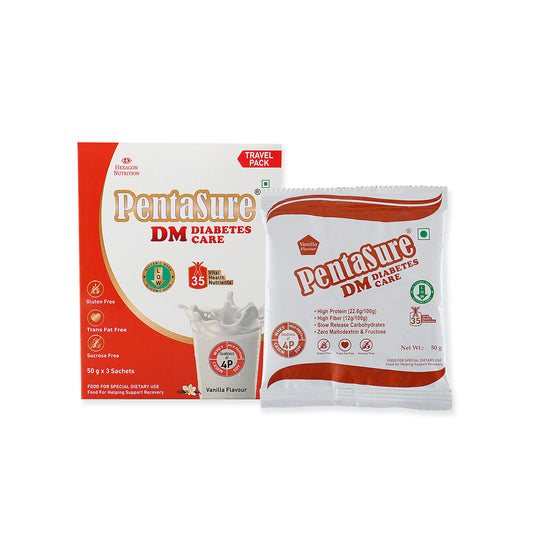 PentaSure DM Diabetic Care Protein Powder – Travel Pack - each sachet of 50gm (3 x 50gm) - 150gm