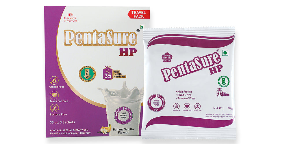 PentaSure HP High Protein Powder for Muscle Strength & Recovery - Travel Pack each - sachet of 30gm (3 x 30gm) -90gm