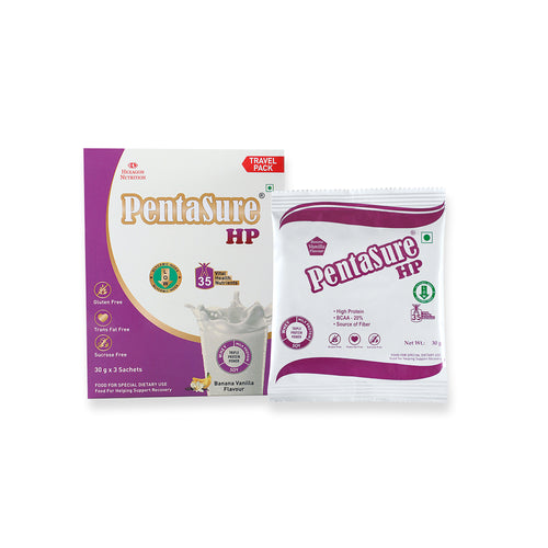 PentaSure HP High Protein Powder for Muscle Strength & Recovery - Travel Pack each - sachet of 30gm (3 x 30gm) -90gm