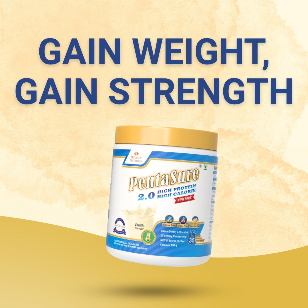 PentaSure 2.0 High Protein High Calorie | Lean Mass Gainer Powder | Weight Gain Supplement with Vitamin & Mineral | Vanilla flavor - 400g