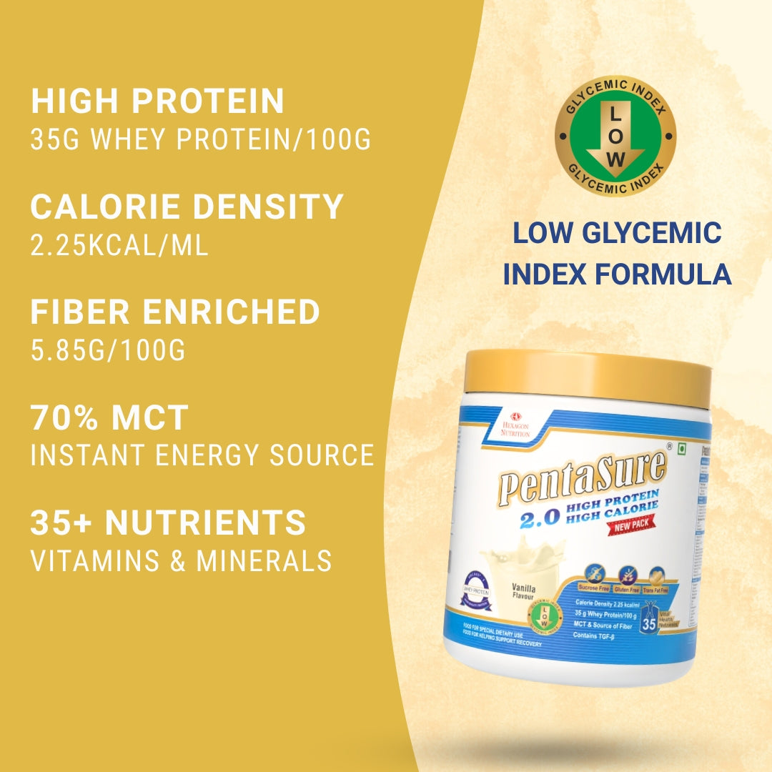 PentaSure 2.0 High Protein High Calorie | Lean Mass Gainer Powder | Weight Gain Supplement with Vitamin & Mineral | Vanilla flavor - 400g