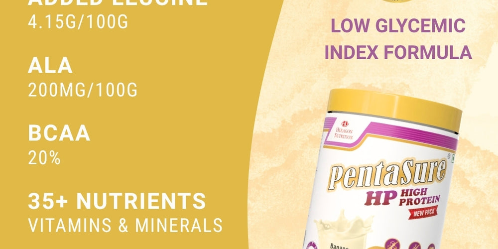 PentaSure HP Whey Protein Powder | Banana Vanilla Flavor – 1Kg | High Protein High Fiber Nutritional Supplement Drink | 45g Protein per 100g | Supports Muscle Strength, Recovery & Energy | Easy to Digest Formula for Daily Health & Fitness