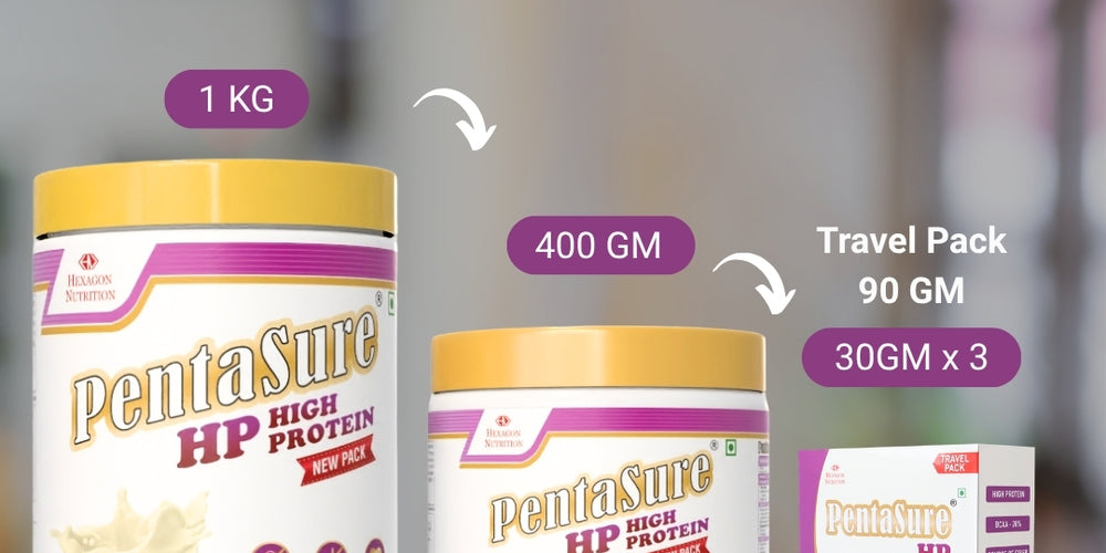 PentaSure HP Whey Protein Powder | Banana Vanilla Flavor – 400g | High Protein High Fiber Nutritional Supplement Drink | 45g Protein per 100g | Supports Muscle Strength, Recovery & Energy | Easy to Digest Formula for Daily Health & Fitness
