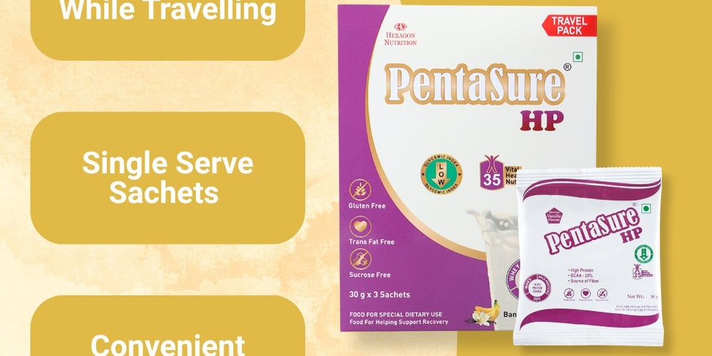 PentaSure HP High Protein Powder for Muscle Strength & Recovery - Travel Pack each - sachet of 30gm (3 x 30gm) -90gm