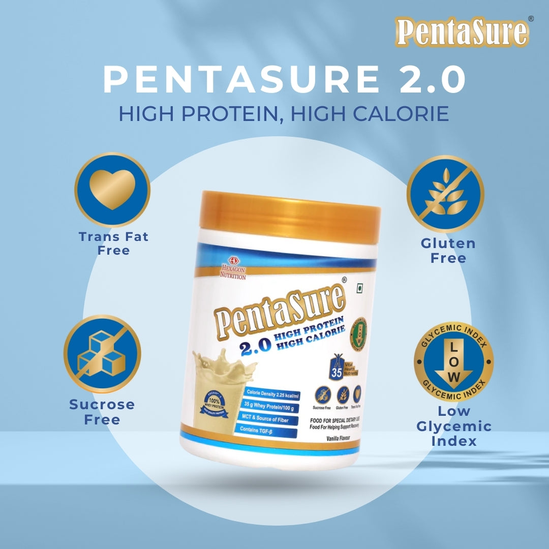 PENTASURE 2.0 High Protein High Calorie  [Lean Weight Gainer Supplement] - Vanilla flavour -Pack of 400 GM