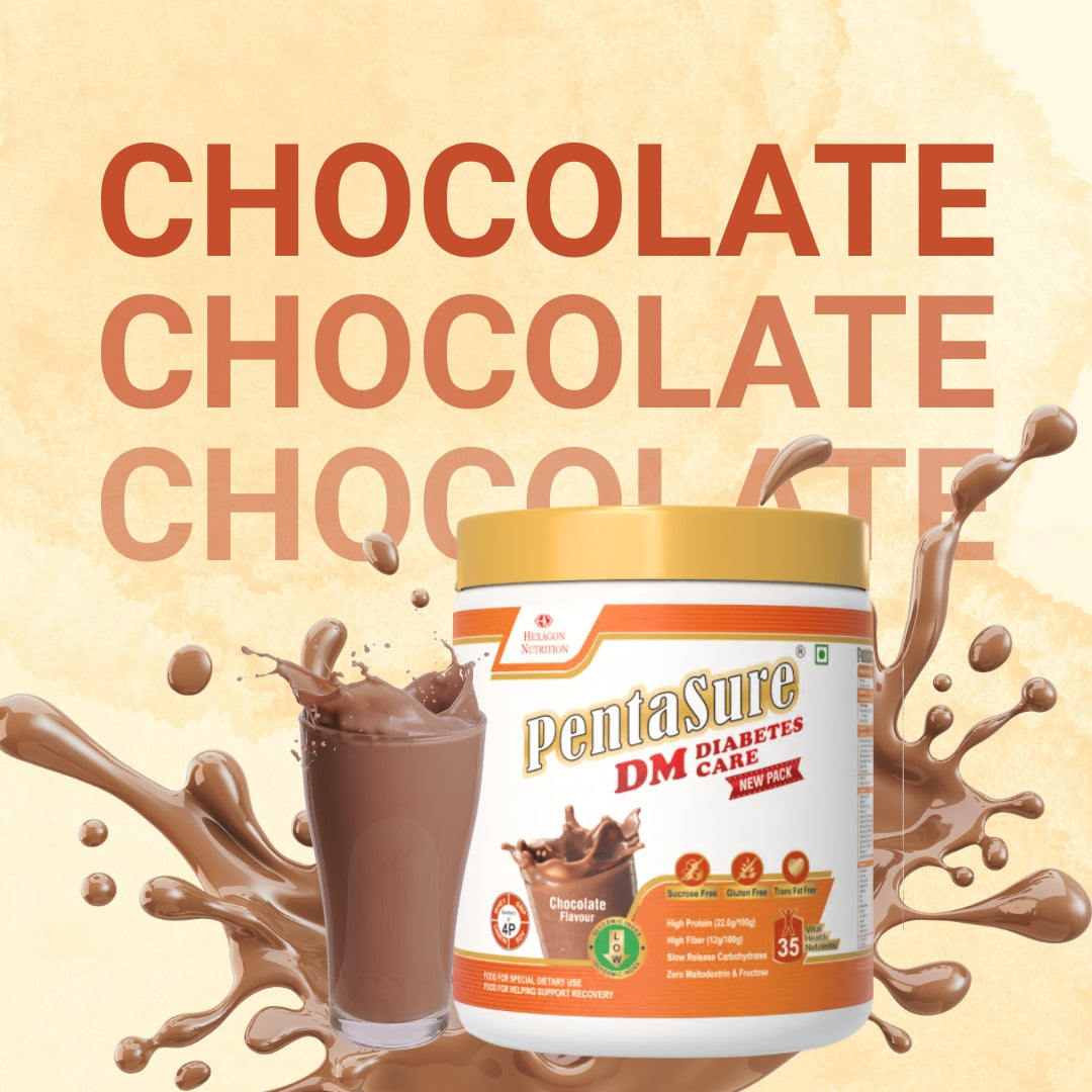 PentaSure DM Diabetes Care – High Protein, High Fiber, Low GI | Zero Fructose Nutritional Drink Manages Blood Sugar, Manage Cholesterol Level | Chocolate Flavor - 400g | 4P Proteins Power | Slow Carb Release | Nutrition That Fits Between Meals
