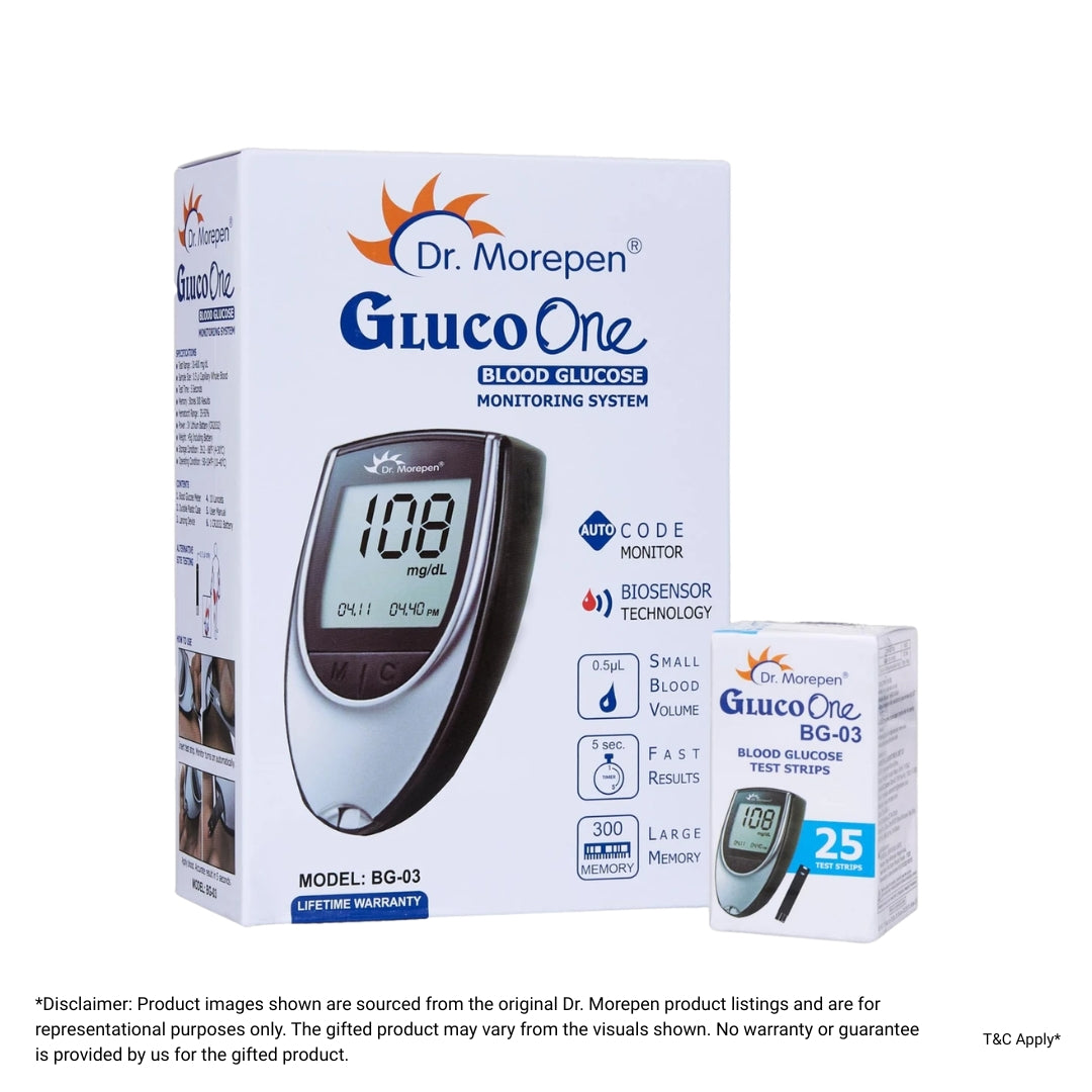 Dr. Morepen BG03 glucometer only strips not available Glucometer & 25 Glucometer Strips