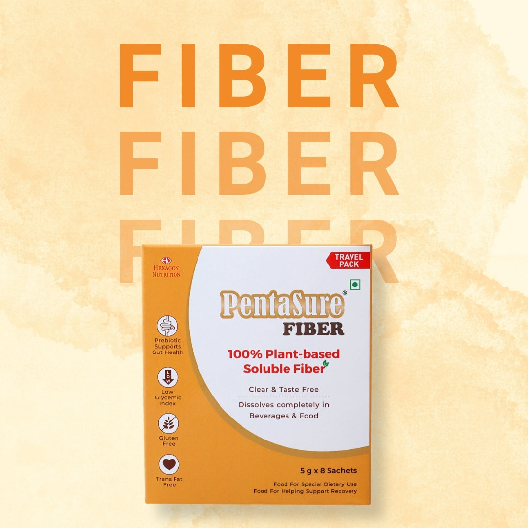 Pentasure Fiber- Soluble Prebiotic Fiber Supplement Powder - Travel Pack - each sachet of 5gm (8 x 50gm) -40gm