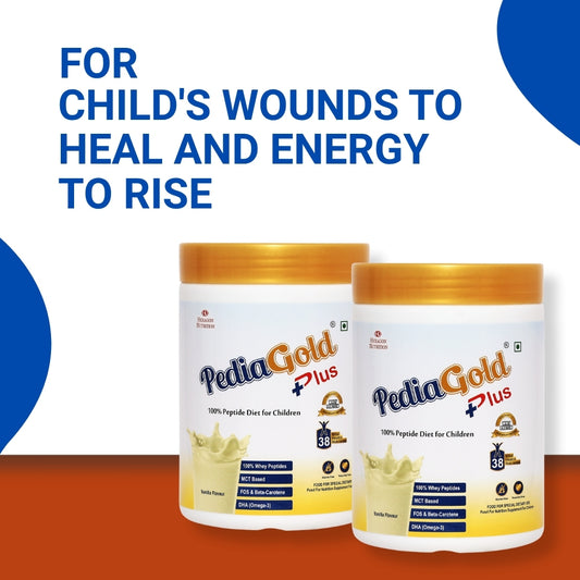PediaGold Plus - 100% Peptide Diet for Children - Vanilla Flavour - 400g