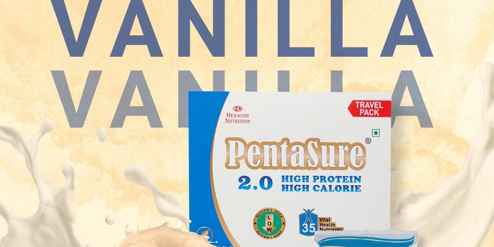PentaSure 2.0 High Protein High Calorie | Lean Mass Gainer Powder | Weight Gain Supplement with Vitamin & Mineral | Vanilla flavor -  Travel Pack - each sachet of 54gm (3 x 54gm) - 162gm