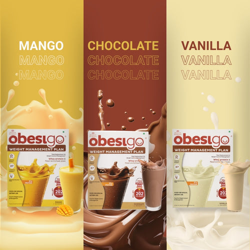 Obesigo  – Best Meal Replacement Shake for Weight Loss (350gm, 7 Sachets - Weekly Plan, Mango Flavour)