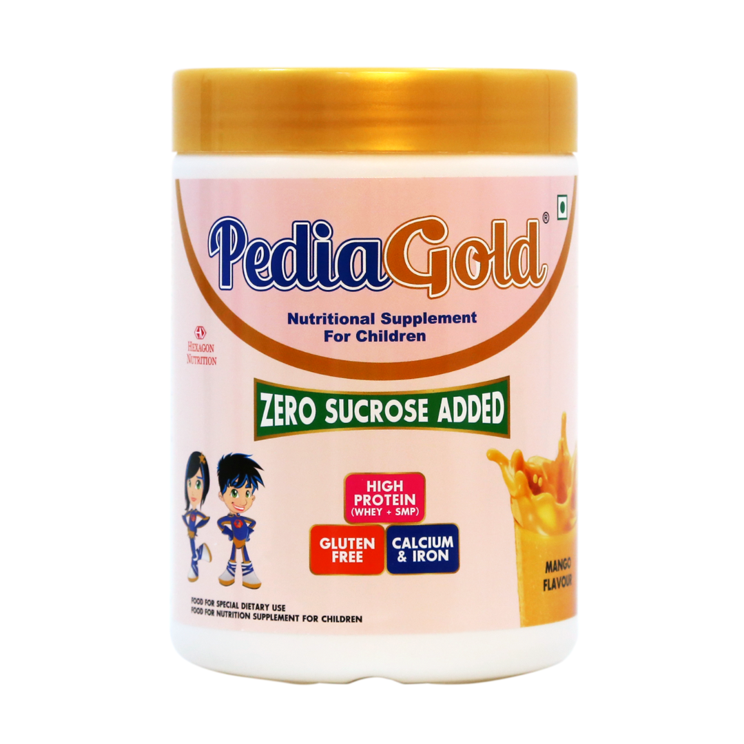 PediaGold | Sucrose FREE Nutritional Supplement for Kids – 400g Jar (Mango Flavour)