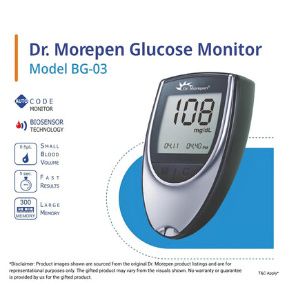 Dr. Morepen BG03 glucometer only strips not available Glucometer & 25 Glucometer Strips