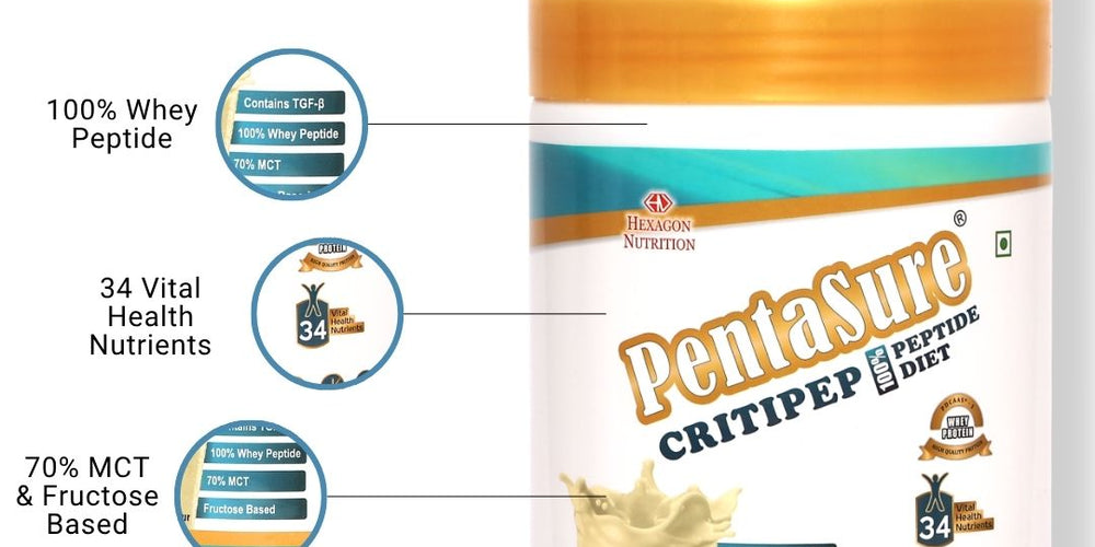 Pentasure CRITIPEP Peptide Diet - Critical Care Recovery Nutrition Supplement-400 gm