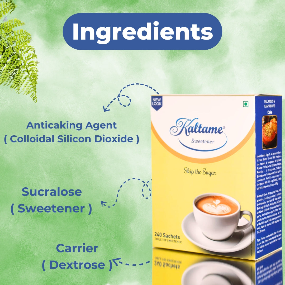 KALTAME Sugar Free Artificial Sweetner 240 Sachets in Single Pack, Table Top Sweetner