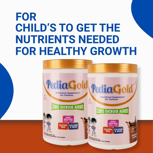 PediaGold – Sucrose-Free Nutrition Drink for Children – 950gm, Chocolate Flavour