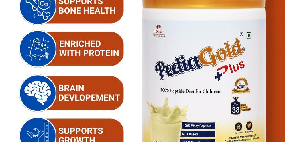 PediaGold Plus - 100% Peptide Diet for Children - Vanilla Flavour - 400g