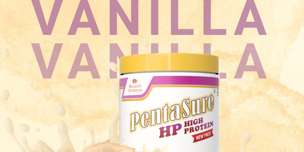 PentaSure HP Whey Protein Powder | Banana Vanilla Flavor – 1Kg | High Protein High Fiber Nutritional Supplement Drink | 45g Protein per 100g | Supports Muscle Strength, Recovery & Energy | Easy to Digest Formula for Daily Health & Fitness