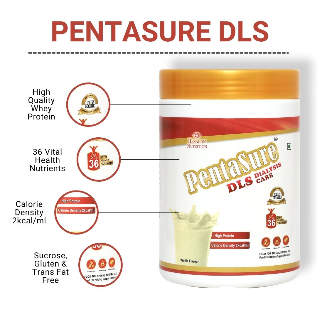Pentasure DLS Dialysis Supplement – Renal Nutrition Powder for Kidney Care - 400gm