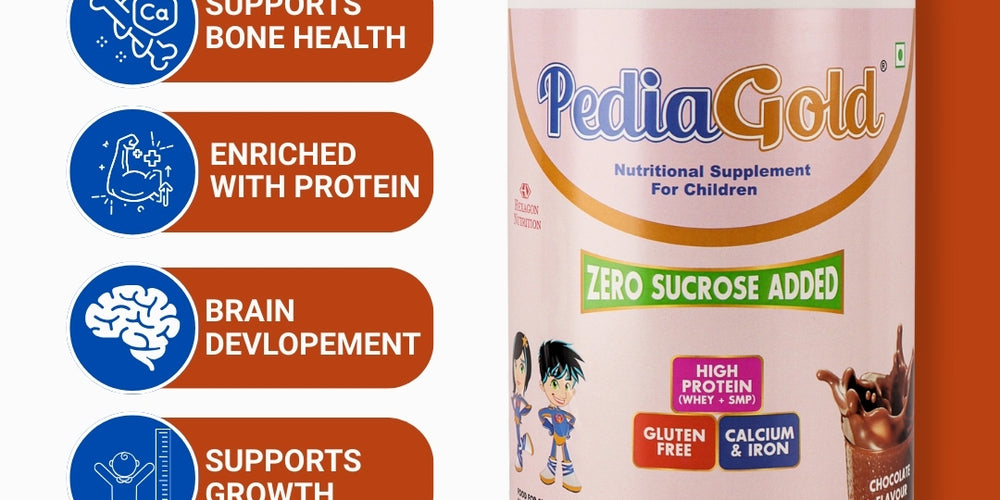 PediaGold – Sucrose-Free Nutrition Drink for Children – 950gm, Chocolate Flavour