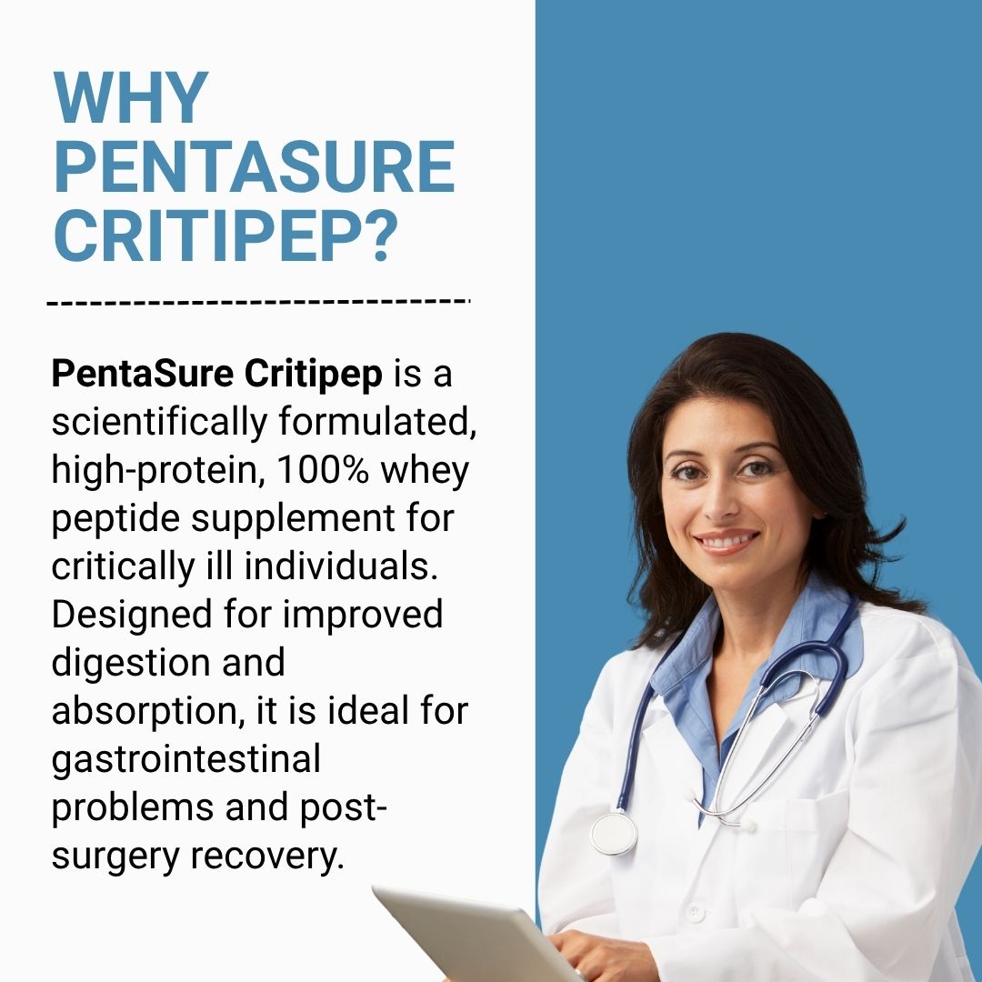 Pentasure CRITIPEP Peptide Diet - Critical Care Recovery Nutrition Supplement-400 gm