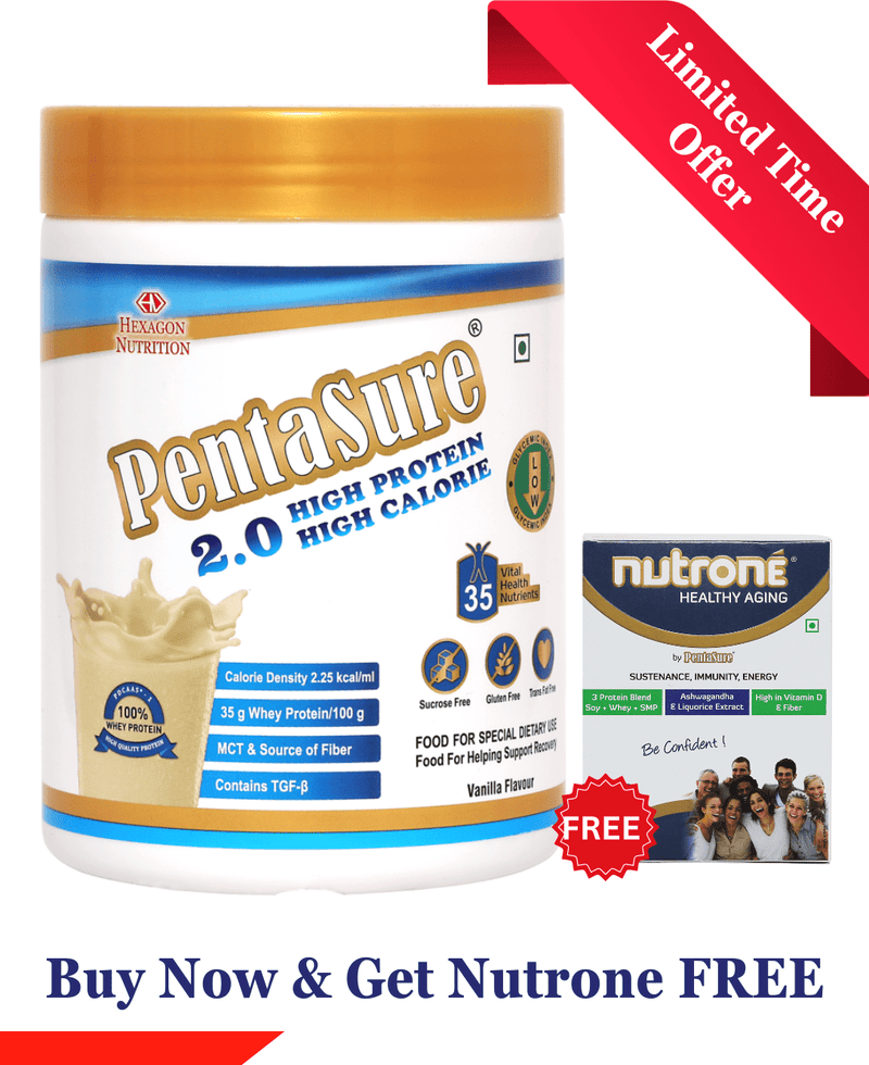 PENTASURE 2.0 High Protein High Calorie  [Lean Weight Gainer Supplement] - Vanilla flavour -Pack of 1Kg powder