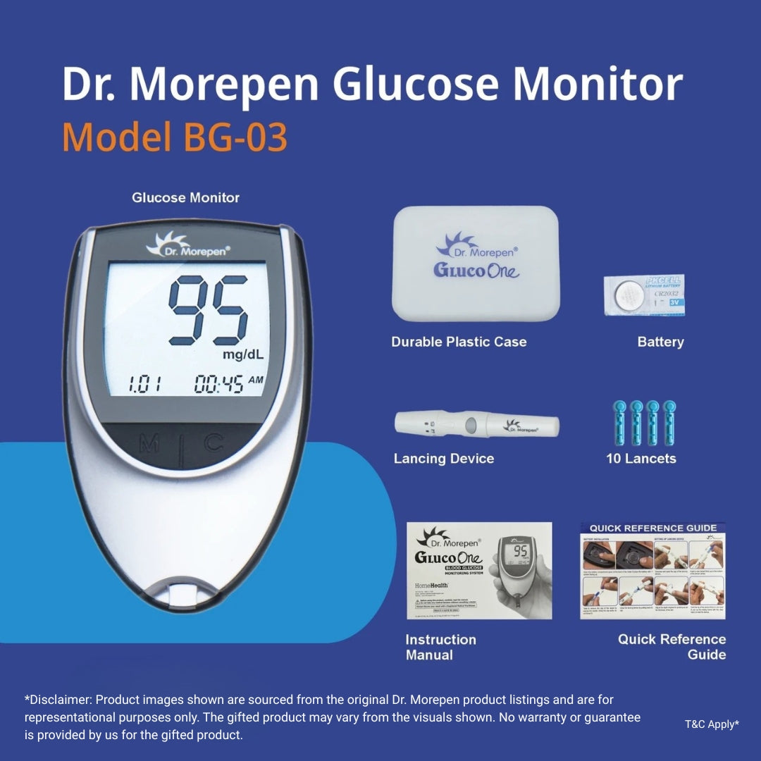 Dr. Morepen BG03 glucometer only strips not available Glucometer & 25 Glucometer Strips