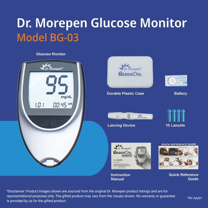 Dr. Morepen BG03 glucometer only strips not available Glucometer & 25 Glucometer Strips