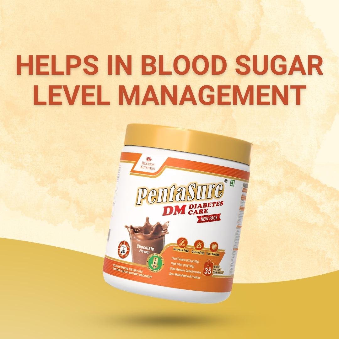 PentaSure DM Diabetes Care – High Protein, High Fiber, Low GI | Zero Fructose Nutritional Drink Manages Blood Sugar, Manage Cholesterol Level | Chocolate Flavor - 400g | 4P Proteins Power | Slow Carb Release | Nutrition That Fits Between Meals