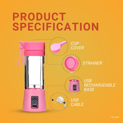PentaSure Portable Electric Juicer Blender | Stainless Steel (Colour May Vary)