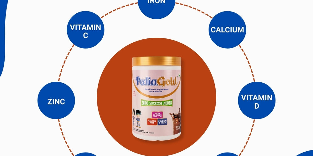 PediaGold – Sucrose-Free Nutrition Drink for Children – 950gm, Chocolate Flavour