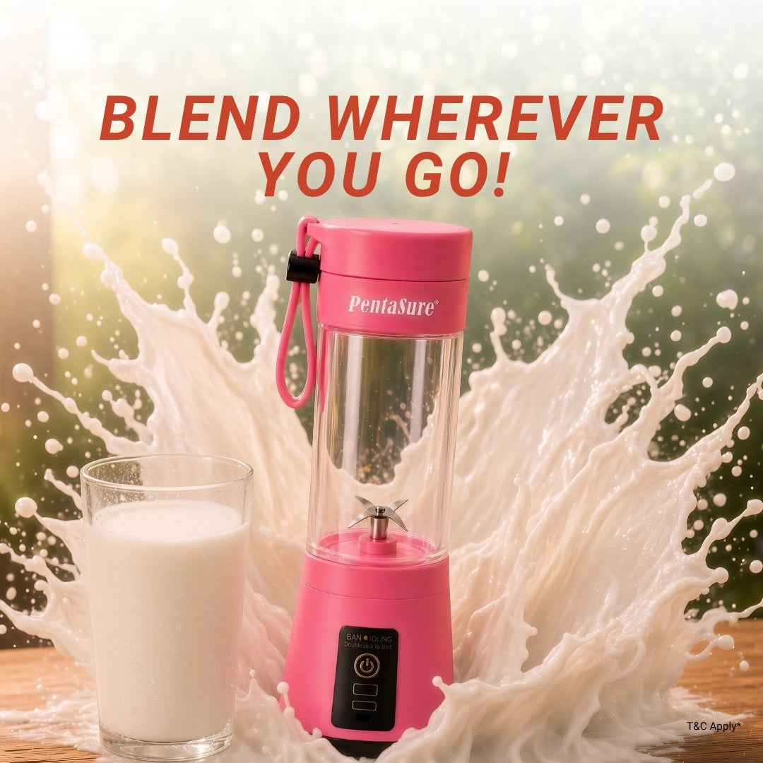 PentaSure Portable Electric Juicer Blender | Stainless Steel (Colour May Vary)