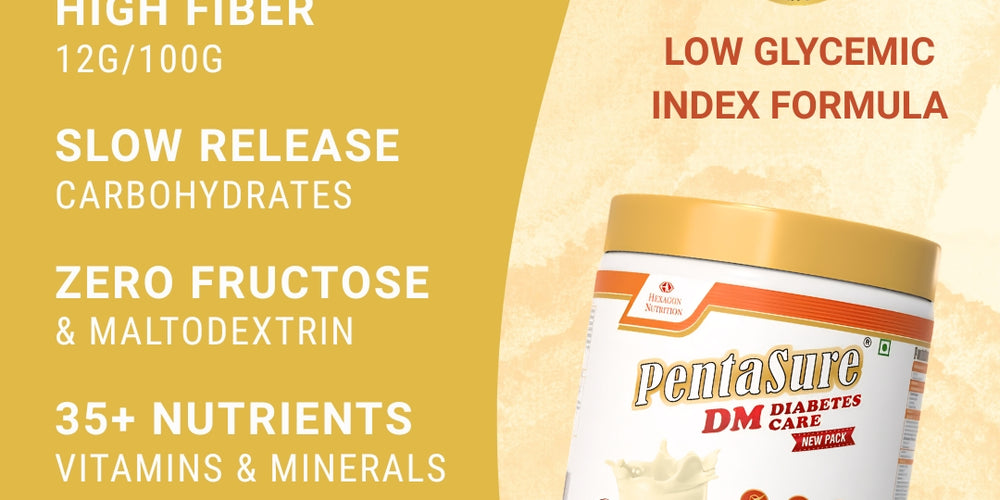 PentaSure DM Diabetes Care – High Protein, High Fiber, Low GI | Zero Fructose Nutritional Drink Manages Blood Sugar, Manage Cholesterol Level | Vanilla Flavor - 400g | 4P Proteins Power | Slow Carb Release | Nutrition That Fits Between Meals