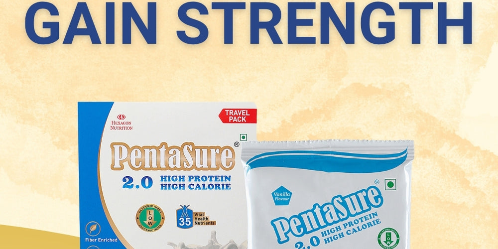 PentaSure 2.0 High Protein High Calorie | Lean Mass Gainer Powder | Weight Gain Supplement with Vitamin & Mineral | Vanilla flavor -  Travel Pack - each sachet of 54gm (3 x 54gm) - 162gm