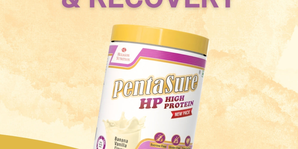 PentaSure HP Whey Protein Powder | Banana Vanilla Flavor – 1Kg | High Protein High Fiber Nutritional Supplement Drink | 45g Protein per 100g | Supports Muscle Strength, Recovery & Energy | Easy to Digest Formula for Daily Health & Fitness