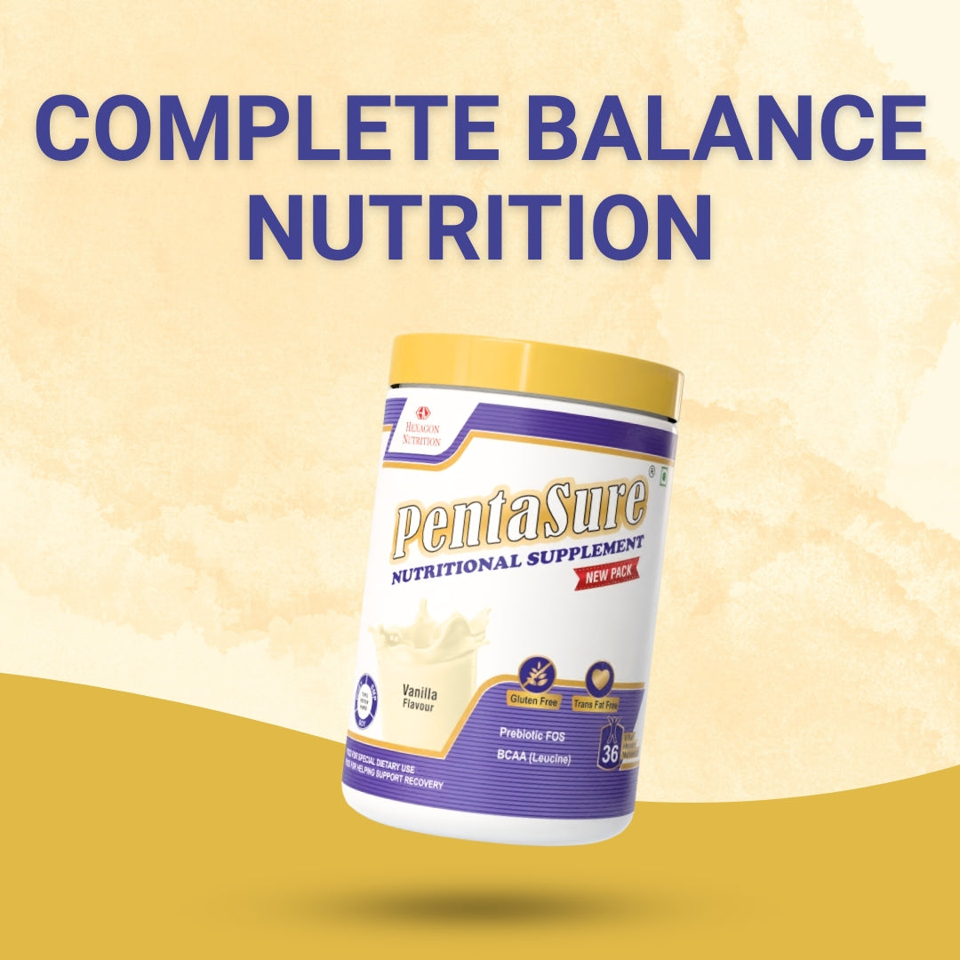 PentaSure Complete Balanced Nutrition | Daily Nutrition Protein Shake | Vanilla - 1kg | Whey, Milk & Soy Protein Blend | 36 Vital Nutrients | BCAA (Leucine) & Prebiotic FOS | Supports Energy, Immunity & Muscle Health | Easy to Digest Supplement