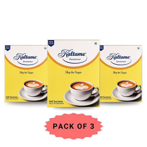 KALTAME Sugar Free Sweetener – Pack of 3 (3 x 240 Sachets)