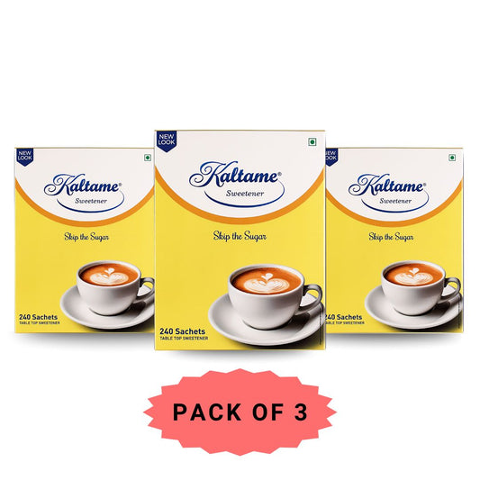 KALTAME Sugar Free Sweetener – Pack of 3 (3 x 240 Sachets)