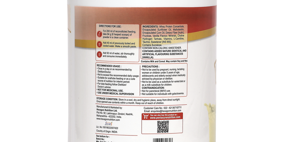 Pentasure DLS Dialysis Supplement – Renal Nutrition Powder for Kidney Care - 400gm