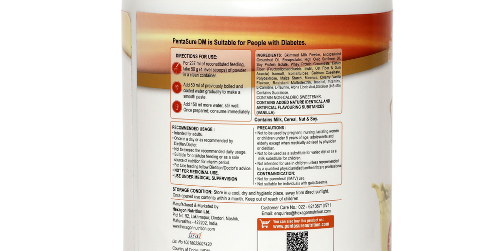 PentaSure DM - Diabetes Protein Powder for Sugar Control 1kg